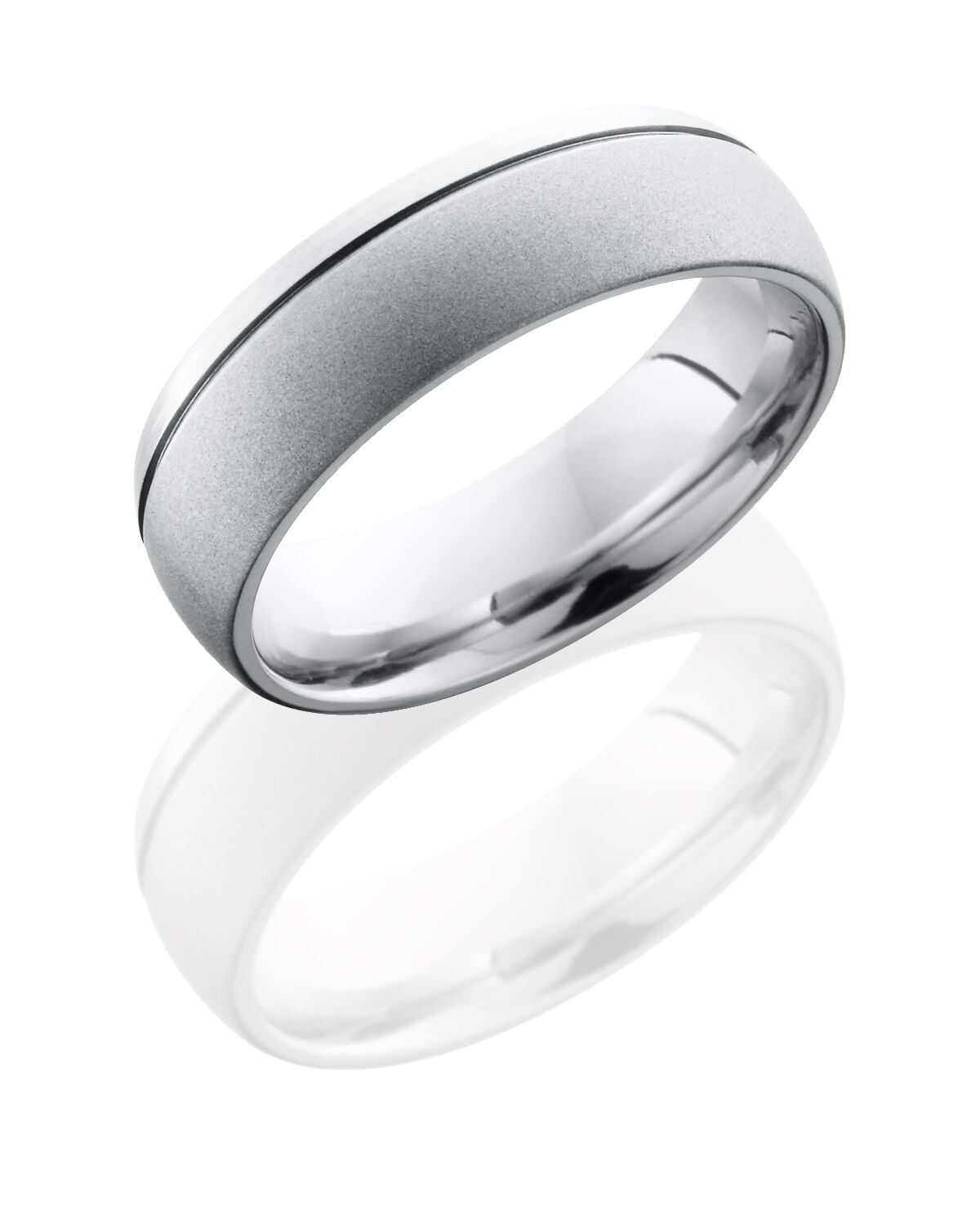 Cobalt chrome band with off center groove LB311