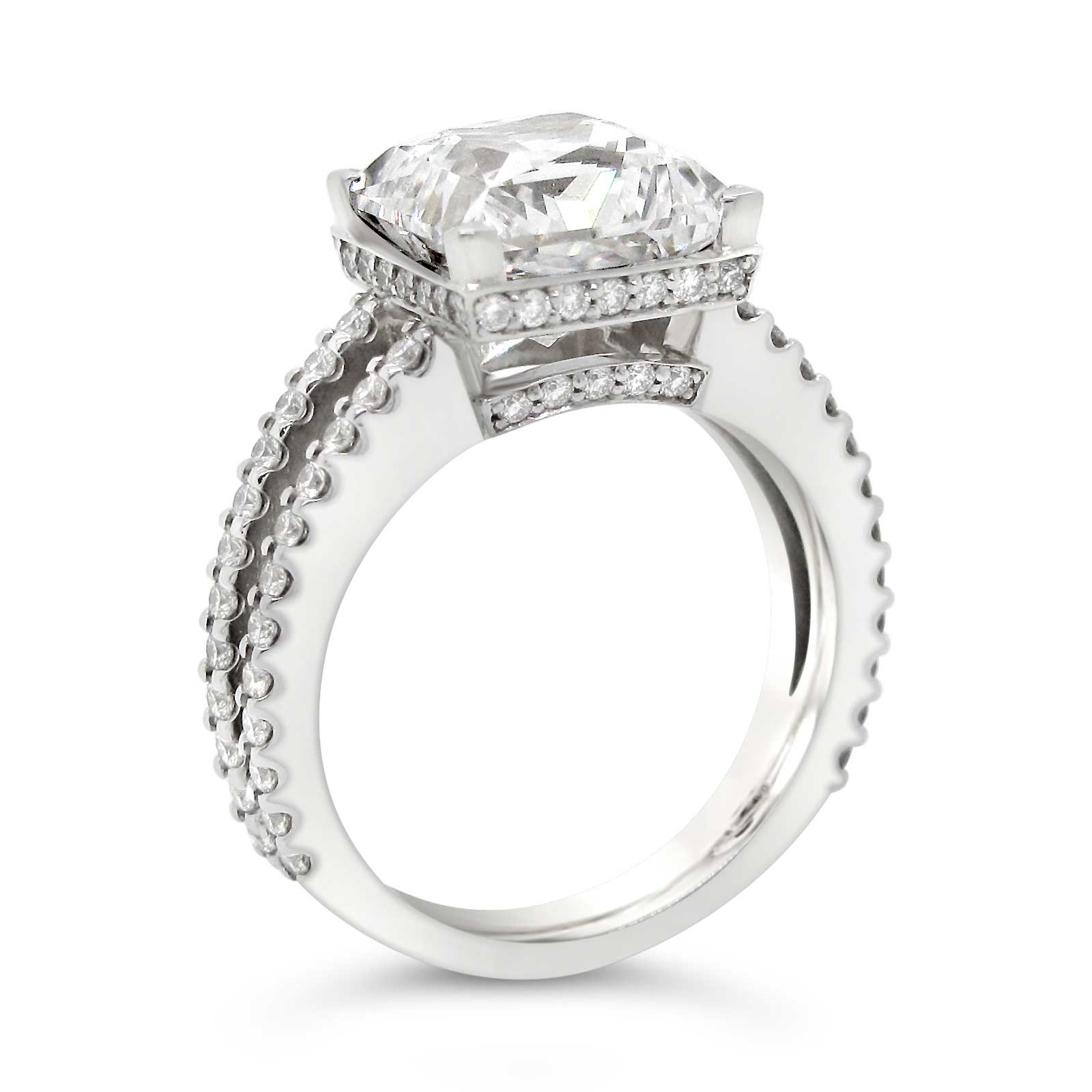 3ct Princess Cut Split Shank Ring
