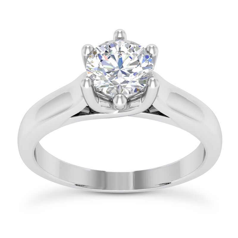 Cathedral Trellis Solitaire Ring - Six Prong Round