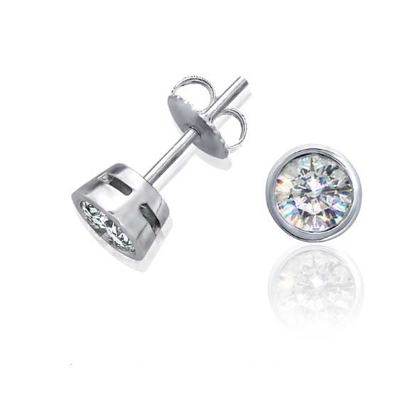 Precious - Bezel Set Round Stud Earrings