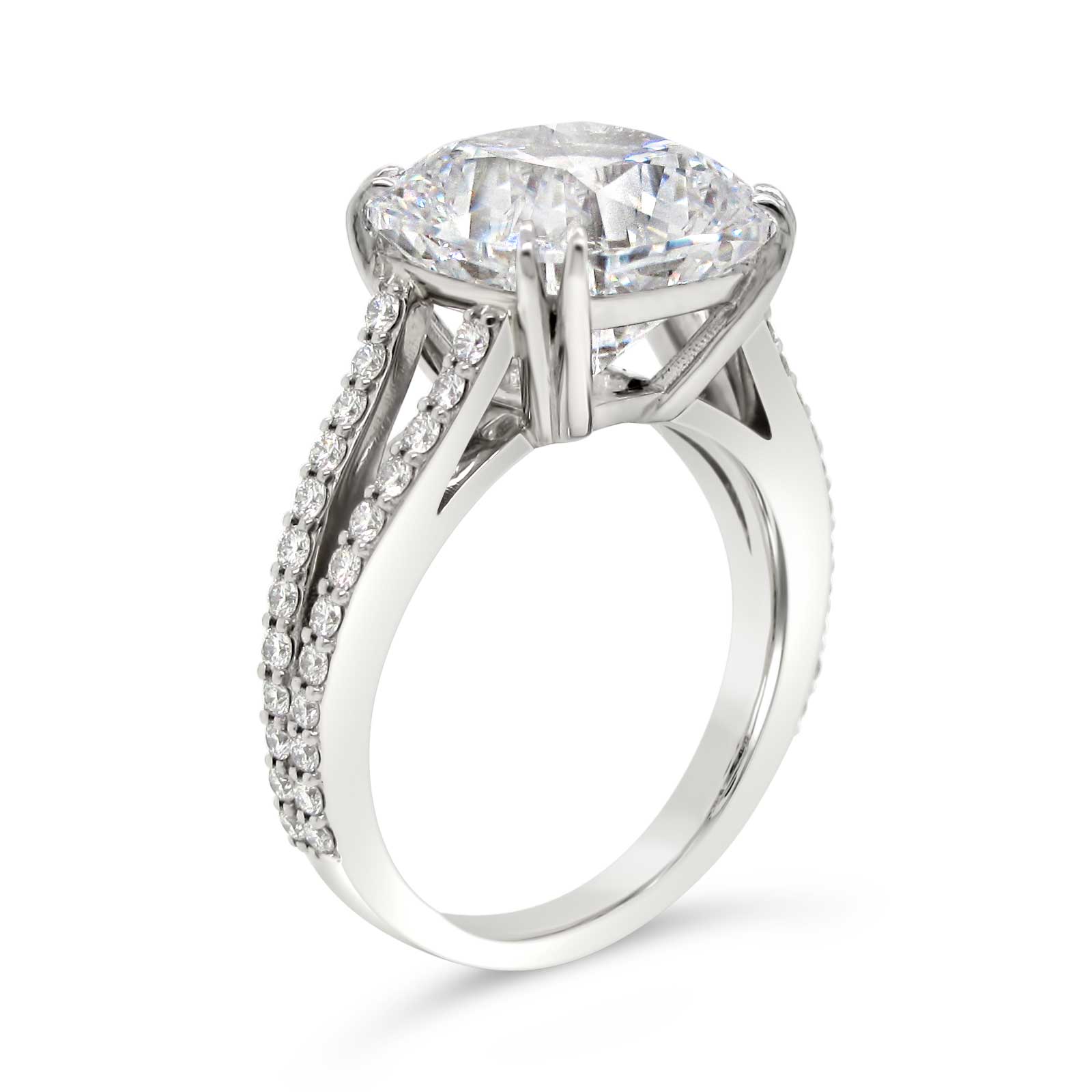 6ct Cushion Cut with Split Shank