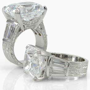 Dramatic Bold Ring with Engraved Shank