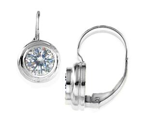 Double Bezel Lever Back Earrings