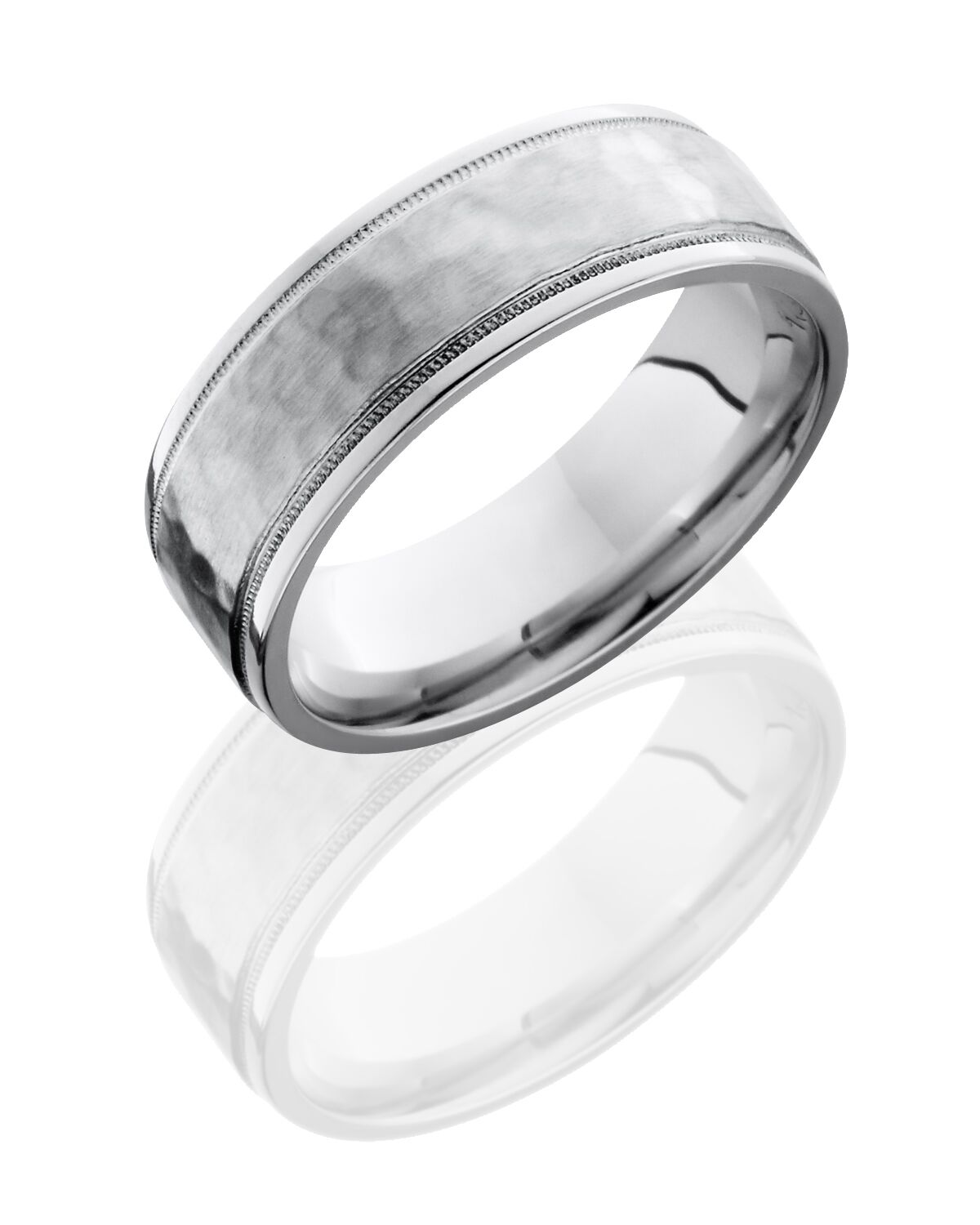 Cobalt chrome band with grooved edges and milgrain LB302