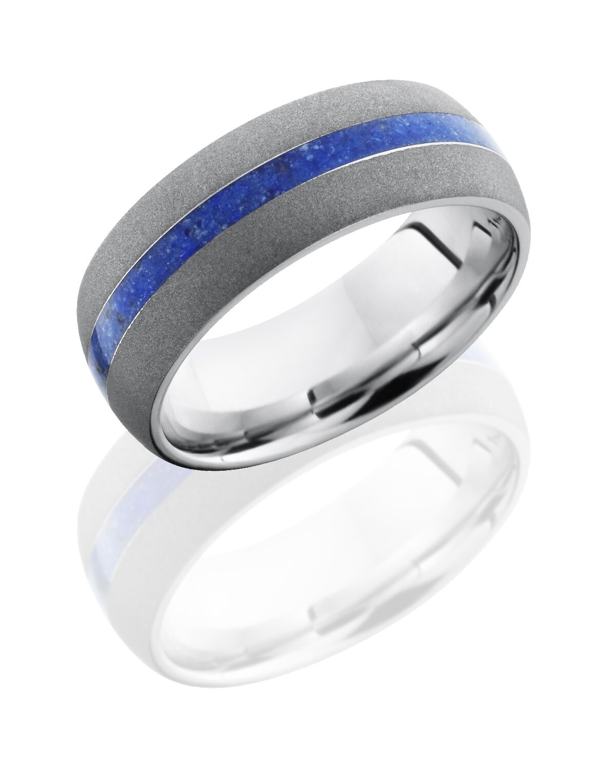 Cobalt chrome band with lapis inlay LB326
