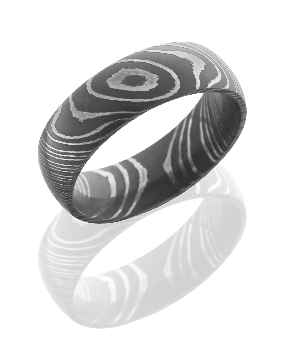 Damascus steel 7mm domed band LB402
