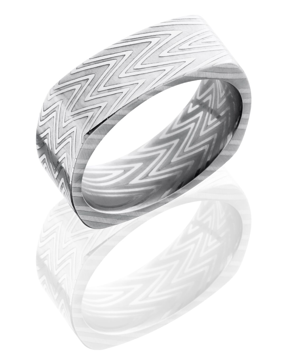 Damascus steel zebra pattern euro square band LB406