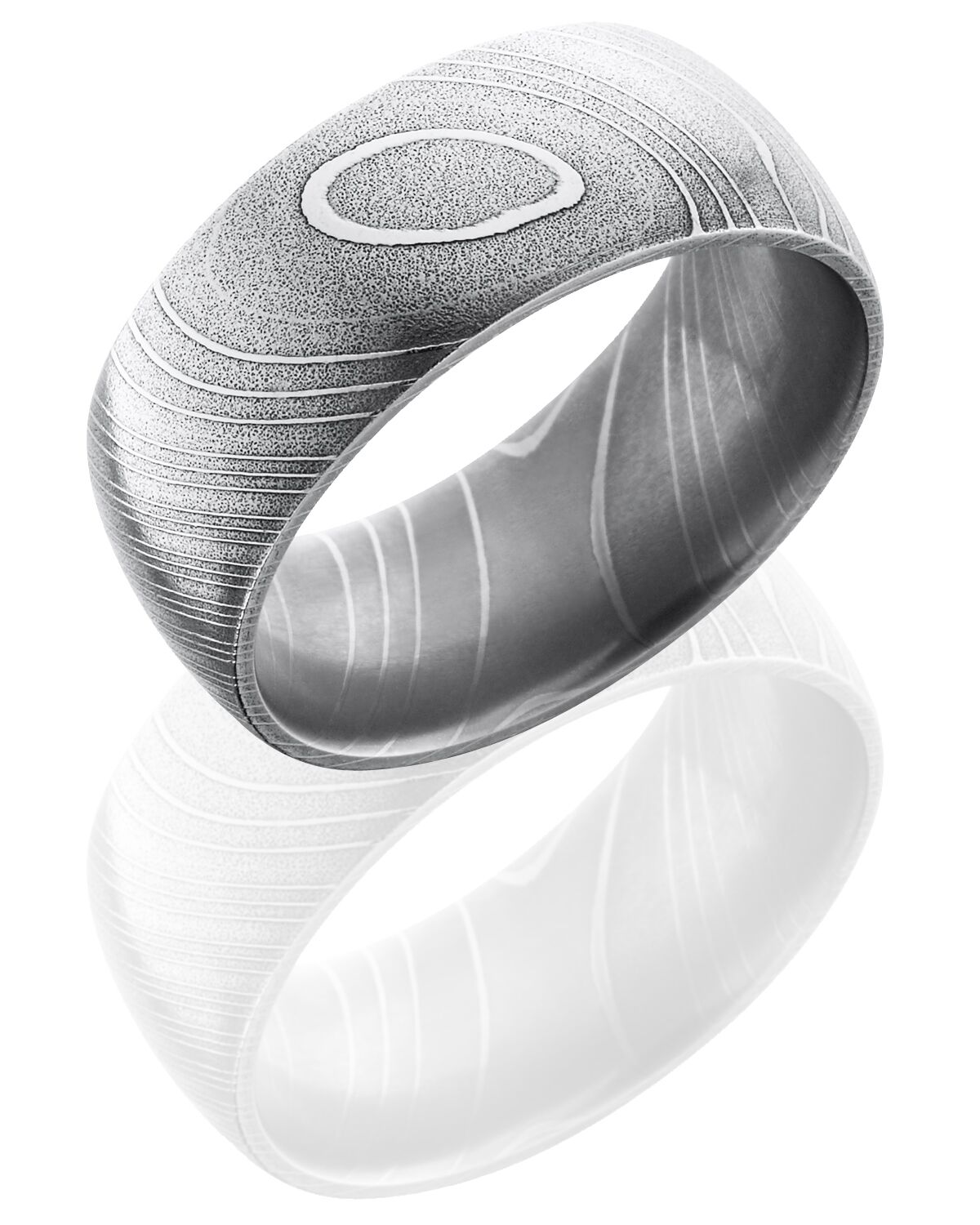 Damascus steel 10mm domed band LB408