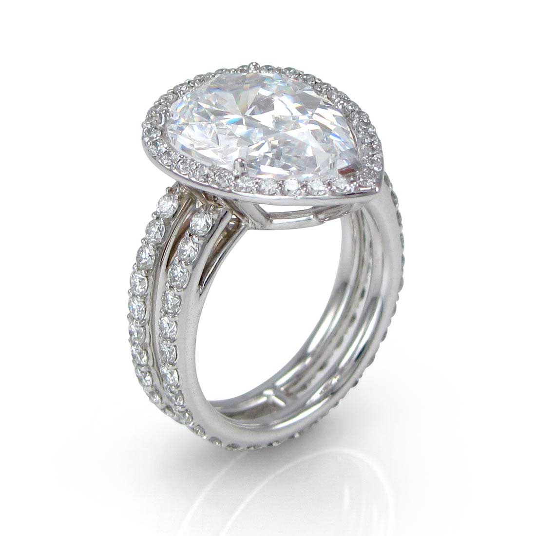 Pear Shape Halo Ring