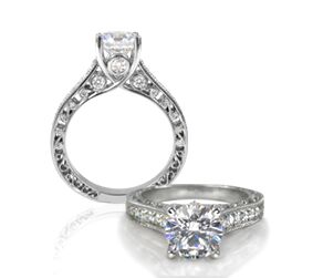 Romantic Custom Ring Accented With Natural Diamonds
